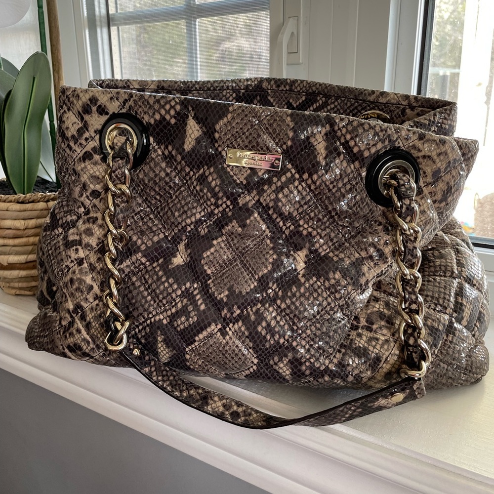 Kate Spade snakeskin leather quilted purse